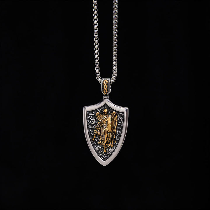 SolaceBeads Stainless Steel Archangel Saint Michael Shield Necklace: Courage, Divine Protection - image 7