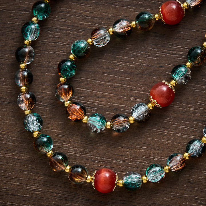 SolaceBeads Christmas Festive Glass &amp; Red Cat Eye Guadalupe Glass Rosary: Joyous Hope, Heavenly Comfort - image 5