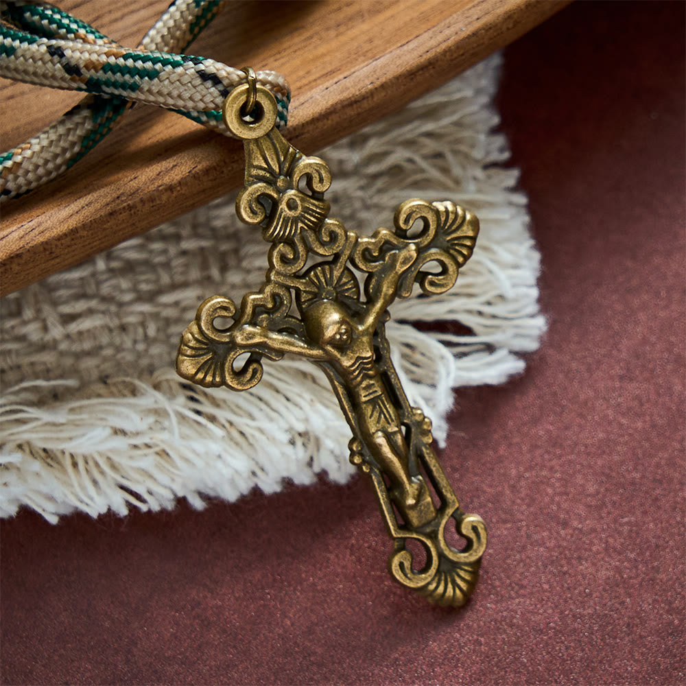 SolaceBeads Gold Metal Pocket Rosary With Antique Bronze St. Benedict Medal:The Timeless Protection - image 3