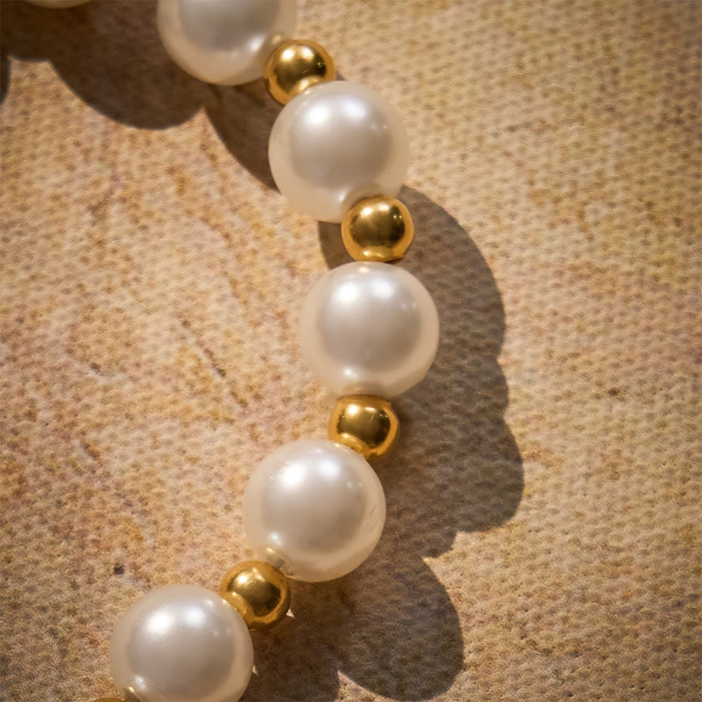 SolaceBeads Pearl Car Rosary With Guadalupe Medal &amp; Rhinestone Cross: Faith In Your Travel - image 2