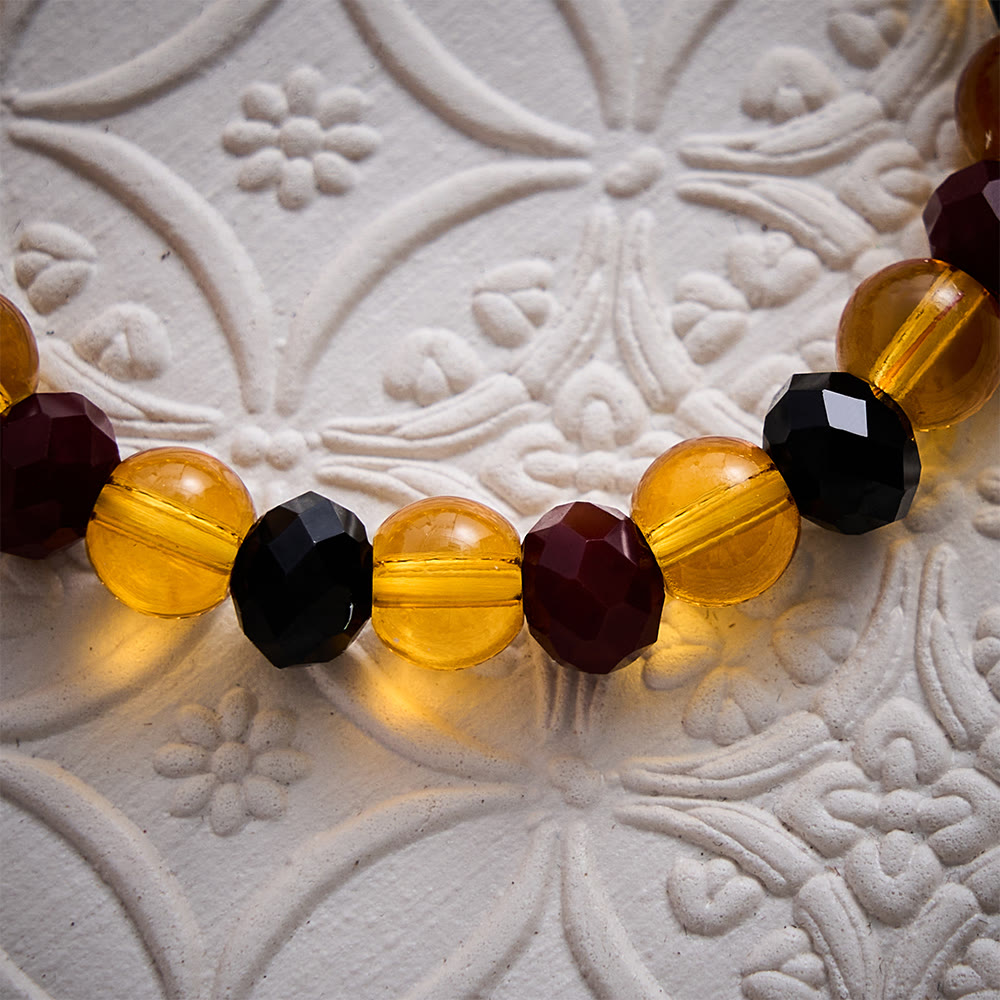 SolaceBeads Amber Glass &amp; Crystal Snowflake Crucifix Bracelet: Warm Light, Heavenly Peace - image 3