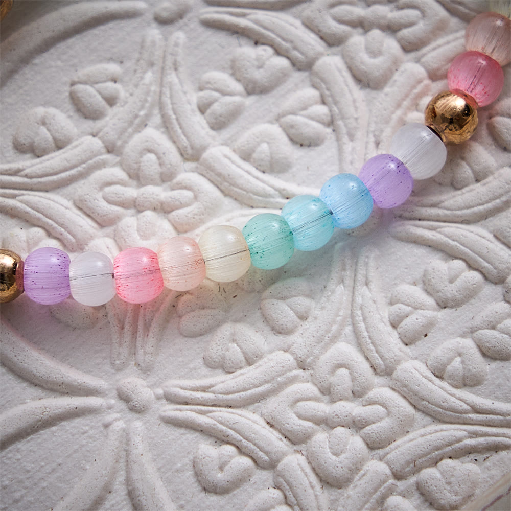 SolaceBeads Rainbow Cat Eye Rosary Bracelet With Guadalupe Medal &amp; Crucifix: The Colorful Blessing - image 4