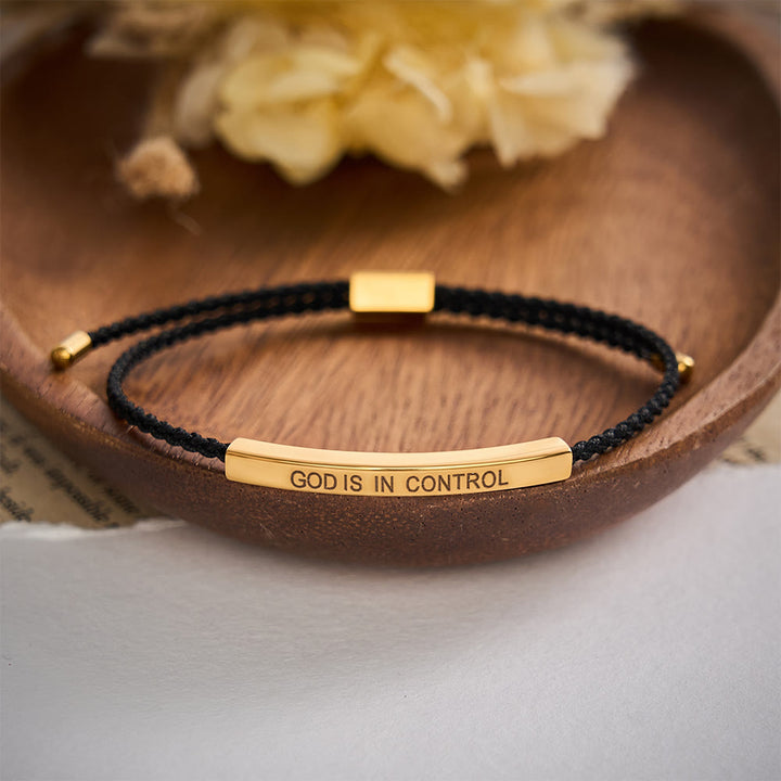 SolaceBeads Stainless Steel "GOD IS IN CONTROL" Bar Braided Bracelet: Unwavering Faith, Inner Peace - image 2