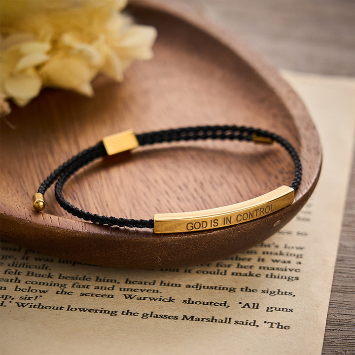 SolaceBeads Stainless Steel "GOD IS IN CONTROL" Bar Braided Bracelet: Unwavering Faith, Inner Peace - image 4