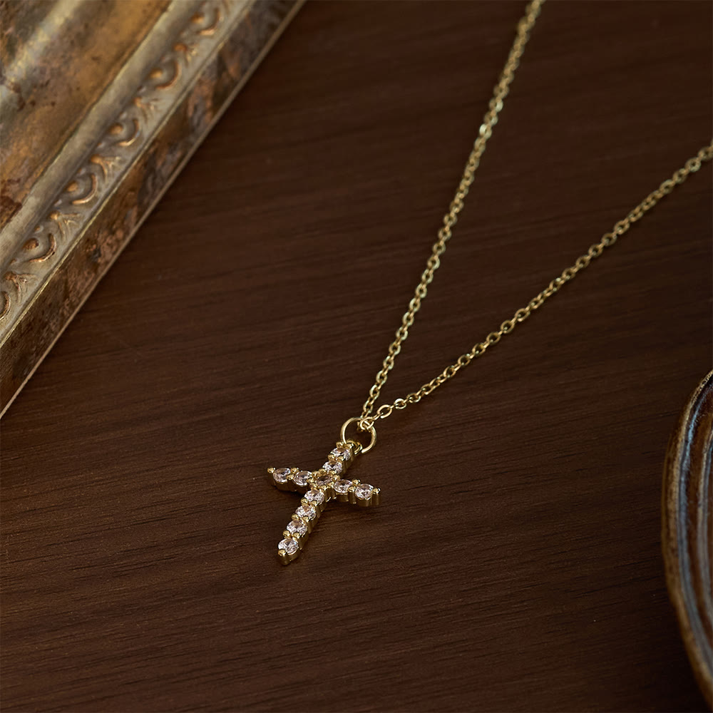 SolaceBeads Copper with Cubic Zirconia Classic Cross Necklace &amp; Pendant: Pure Light, Steadfast Hope - image 4