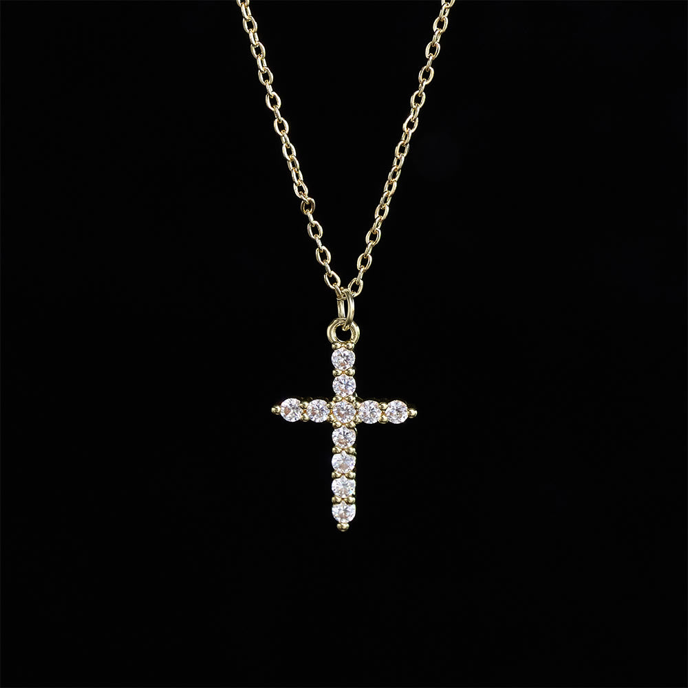 SolaceBeads Copper with Cubic Zirconia Classic Cross Necklace &amp; Pendant: Pure Light, Steadfast Hope - image 5
