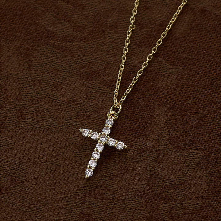 SolaceBeads Copper with Cubic Zirconia Classic Cross Necklace &amp; Pendant: Pure Light, Steadfast Hope - image 2
