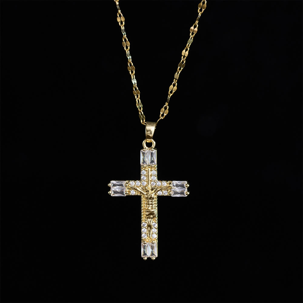 SolaceBeads Zircon Crucifix Necklace: Faith &amp; Grace in Sparkling Detail - image 1