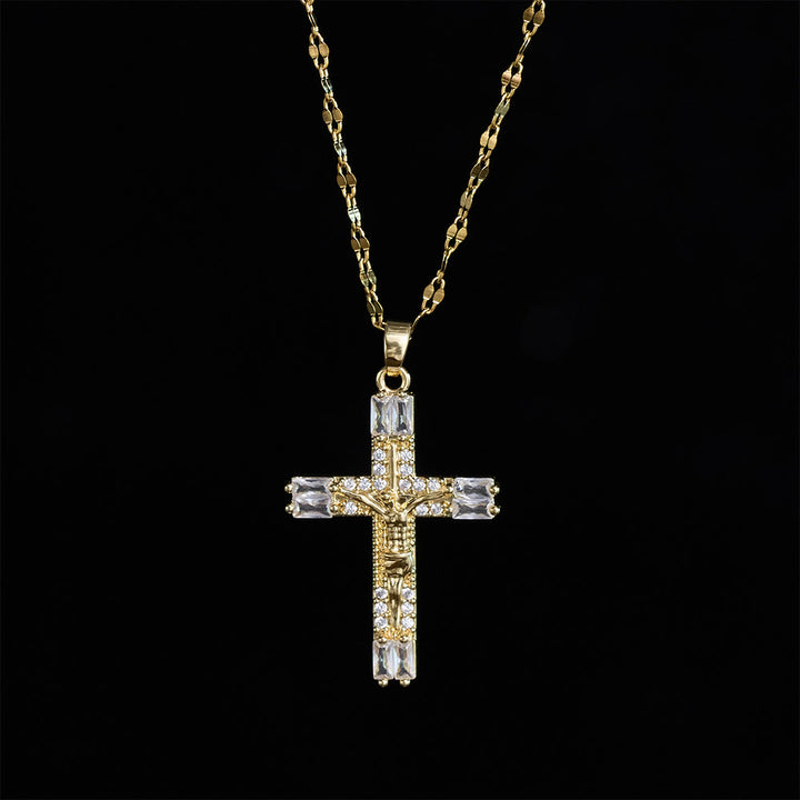 SolaceBeads Zircon Crucifix Necklace: Faith &amp; Grace in Sparkling Detail - image 1