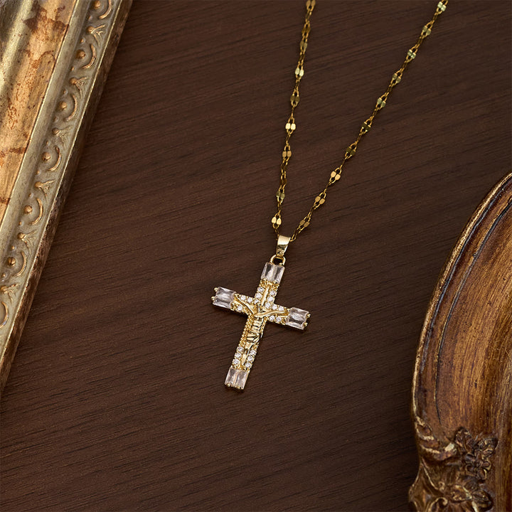 SolaceBeads Zircon Crucifix Necklace: Faith &amp; Grace in Sparkling Detail - image 4