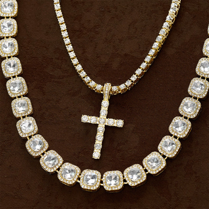 SolaceBeads Double-Layered Crystal Tennis Chain Cross Necklace: Design For Strength &amp; Success - image 7