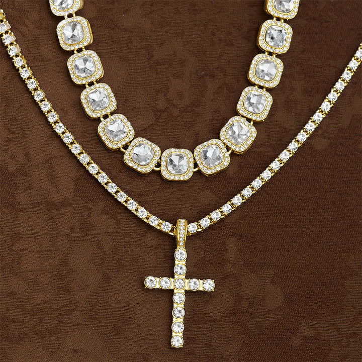 SolaceBeads Double-Layered Crystal Tennis Chain Cross Necklace: Design For Strength &amp; Success - image 9