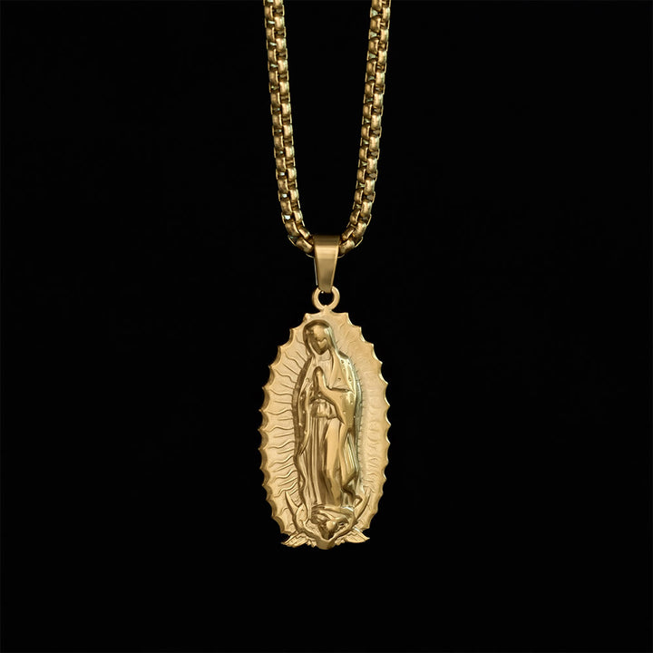 SolaceBeads Our Lady of Guadalupe Oval Box Chain Necklace &amp; Pendant: Maternal Blessing, Sacred Refuge - image 12