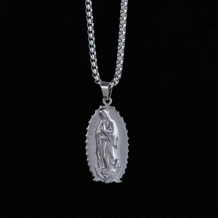 SolaceBeads Our Lady of Guadalupe Oval Box Chain Necklace &amp; Pendant: Maternal Blessing, Sacred Refuge - image 13