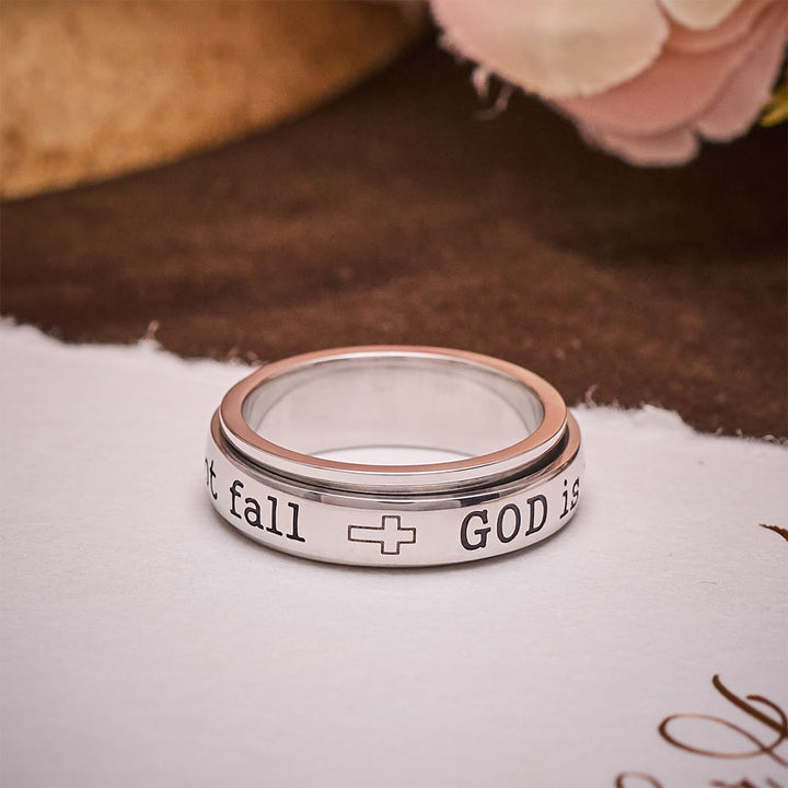 SolaceBeads Titanium Steel "GOD is within her she will not fall" Engraved Band Ring: Gift For Her - image 3