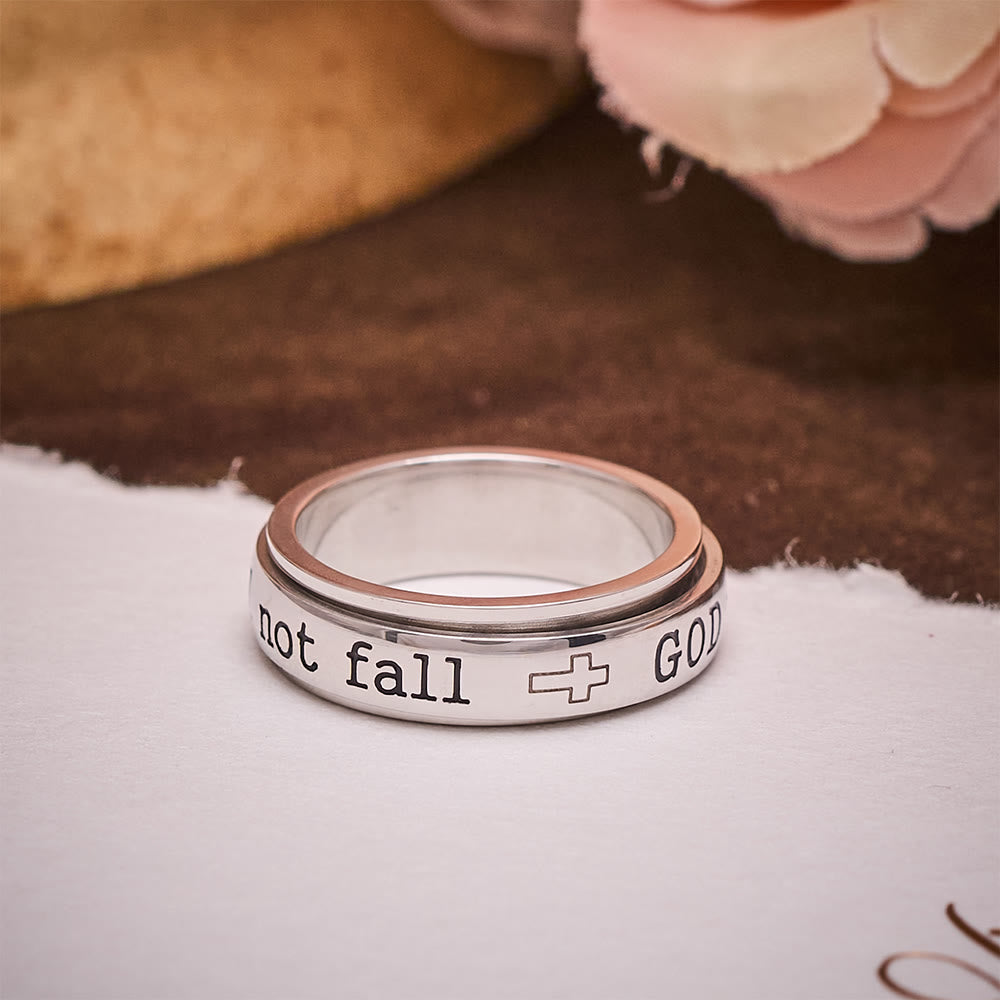 SolaceBeads Titanium Steel "GOD is within her she will not fall" Engraved Band Ring: Gift For Her - image 4