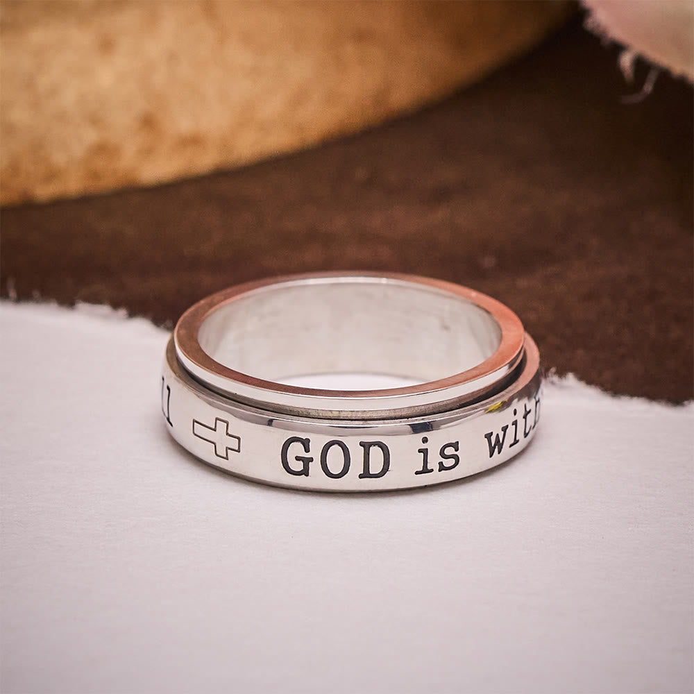 SolaceBeads Titanium Steel "GOD is within her she will not fall" Engraved Band Ring: Gift For Her - image 2
