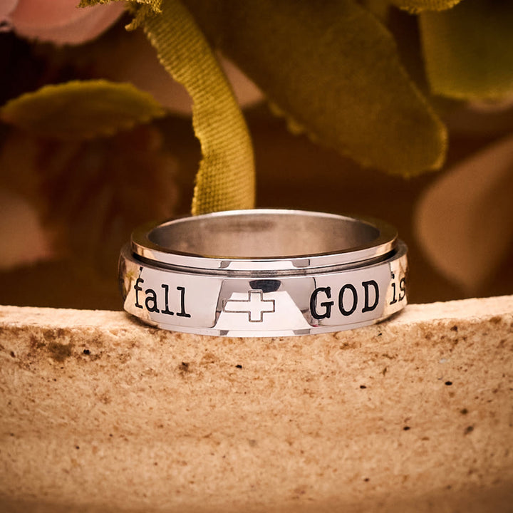 SolaceBeads Titanium Steel "GOD is within her she will not fall" Engraved Band Ring: Gift For Her - US 10 - image 0