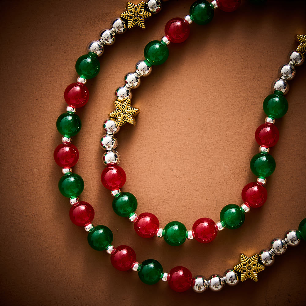 SolaceBeads Red &amp; Green Glass Rosary With Miraculous Medal &amp; Crucifix: A Faith Gift For Christmas - image 2