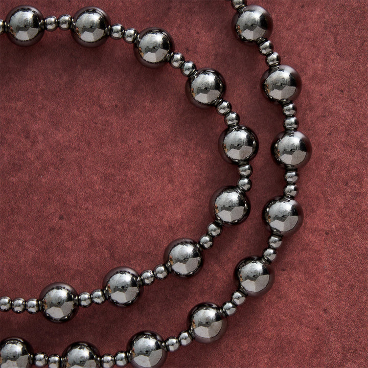 SolaceBeads Gunmetal Tone Artistic Rosary With Dual Medals &amp; Crucifix: A Sacred Emblem of Strength - image 2