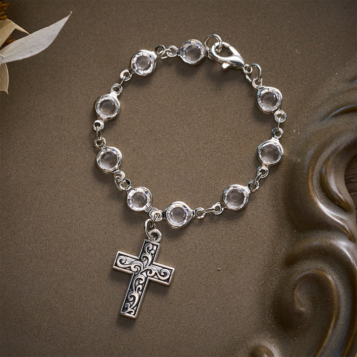 SolaceBeads Crystal Glass Filigree Crucifix Car Rosary: Heavenly Light, Loving Protection - image 8