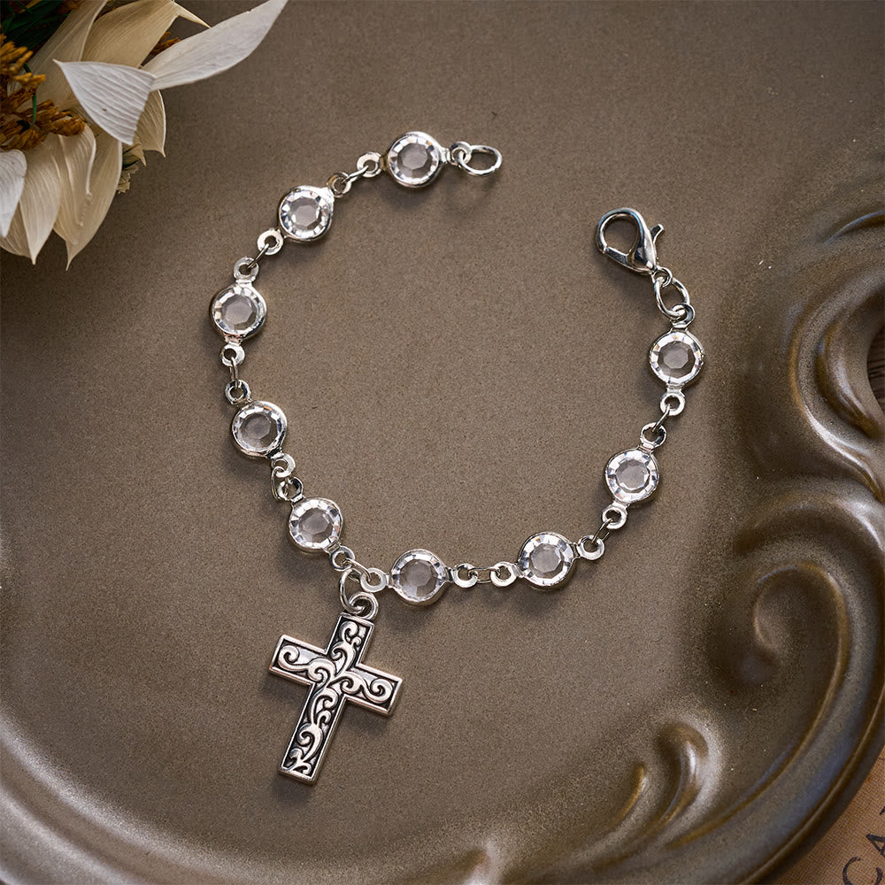 SolaceBeads Crystal Glass Filigree Crucifix Car Rosary: Heavenly Light, Loving Protection - image 7