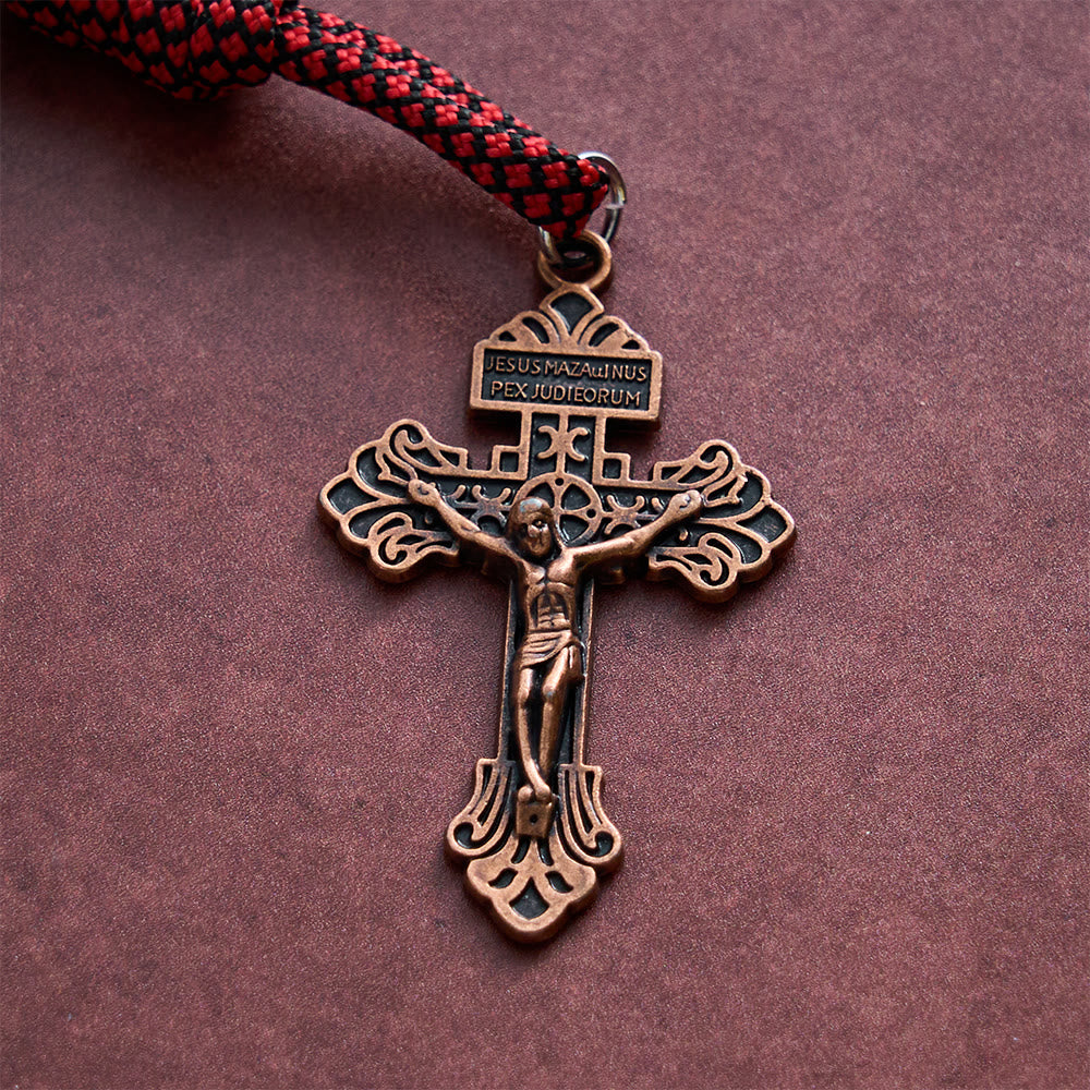 SolaceBeads Dark Brown Schima Superba Wood St. Christopher Pocket Rosary: Fortitude in Faith - image 4