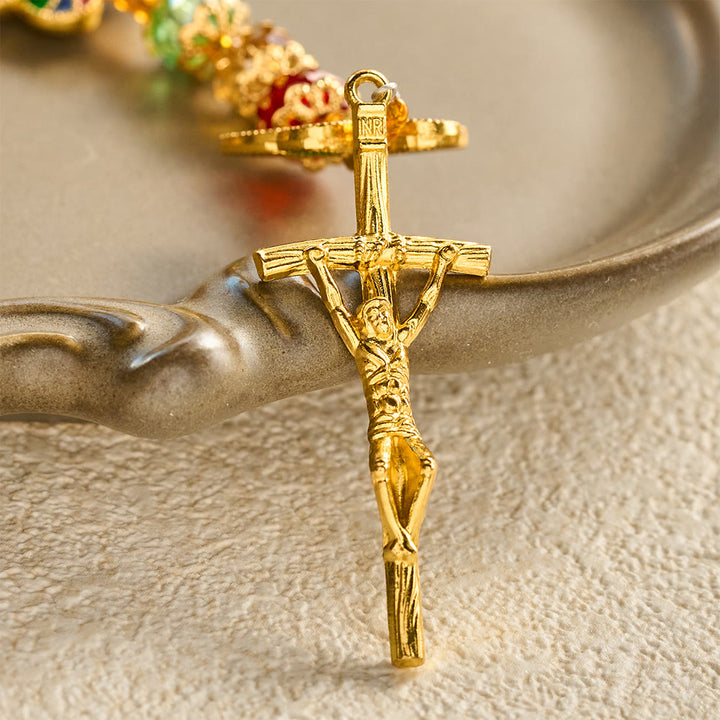 SolaceBeads Crystal Tricolor Butterfly Miraculous Medal Rosary: Radiant Grace, Heavenly Hope - image 11
