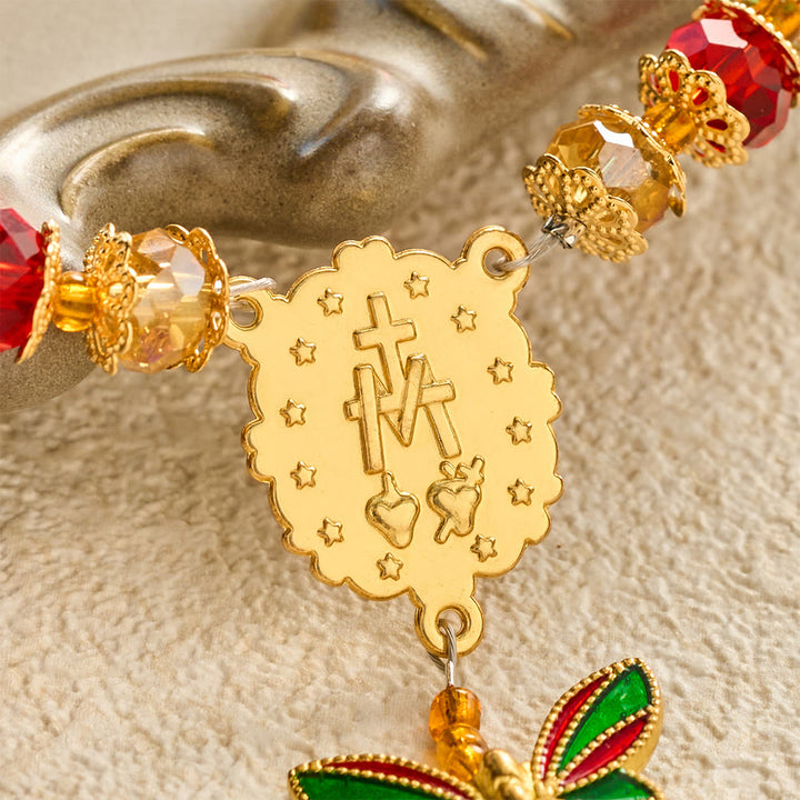 SolaceBeads Crystal Tricolor Butterfly Miraculous Medal Rosary: Radiant Grace, Heavenly Hope - image 10