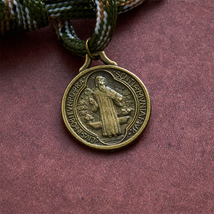 SolaceBeads Black Pocket Rosary With St. Benedict Medal &amp; Crucifix: Protection in Compact Prayer - image 3