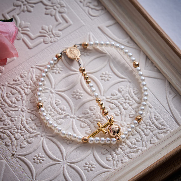 SolaceBeads White Rosary Bracelet With Miraculous Medal &amp; Crucifix: Peace in Daily Devotion - image 13