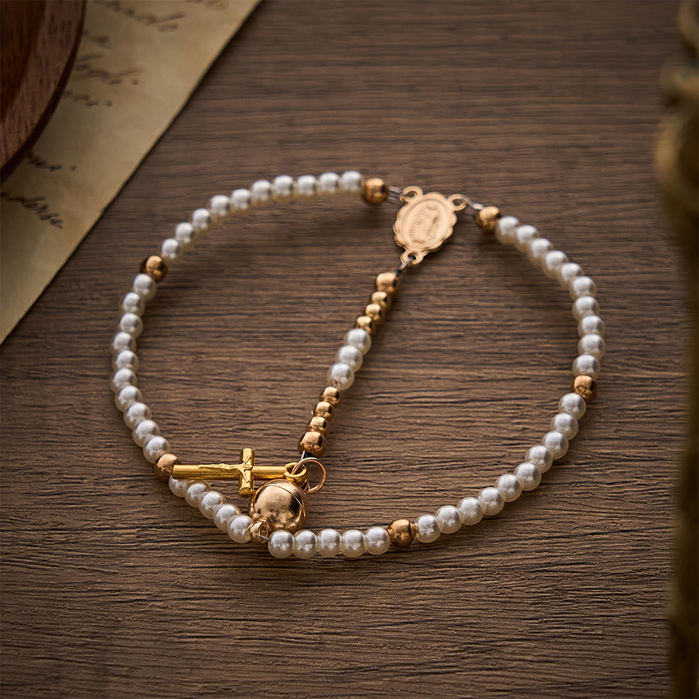 SolaceBeads White Rosary Bracelet With Miraculous Medal &amp; Crucifix: Peace in Daily Devotion - image 12