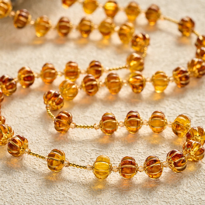 SolaceBeads Amber Honey Pumpkin Beads Virgin Mary Artistic Rosary: Autumn Gratitude, Golden Grace - image 3